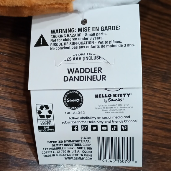 Walking Hello Kitty Christmas Reindeer  Plush Waddler Walker - Picture 9 of 16